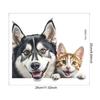Yousheng Peeping Husky Cat Window Sticker UV-Resistant Waterproof PVC Removable Dog Kitten Glass Door Decorative Decal