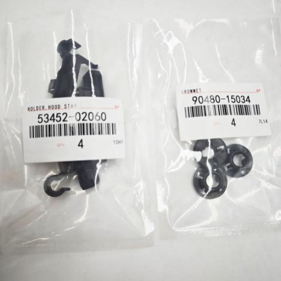 For Toyota Corolla Set of Hood Prop Rod Clamp Clip Bracket Fastener 53452-02060
