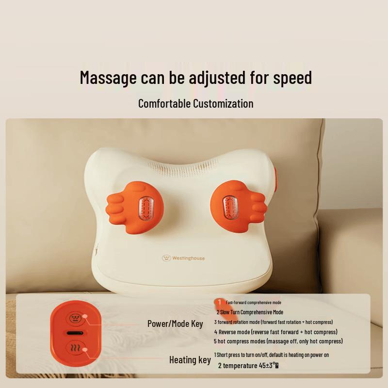 Westinghouse BX5 Heated Lumbar and Neck Massage Cushion CN plug (adapter included)