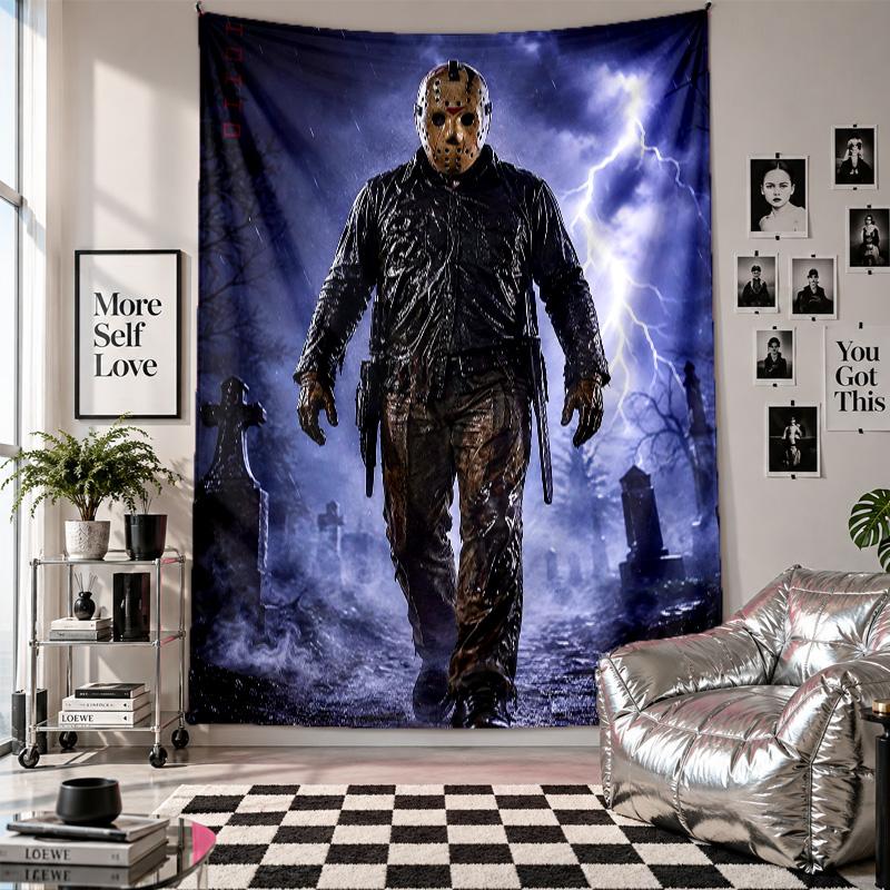 Wall TapestryFriday the 13th Jason Voorhees Art Hanging Cloth Decorative Background Cover for Room Decoration