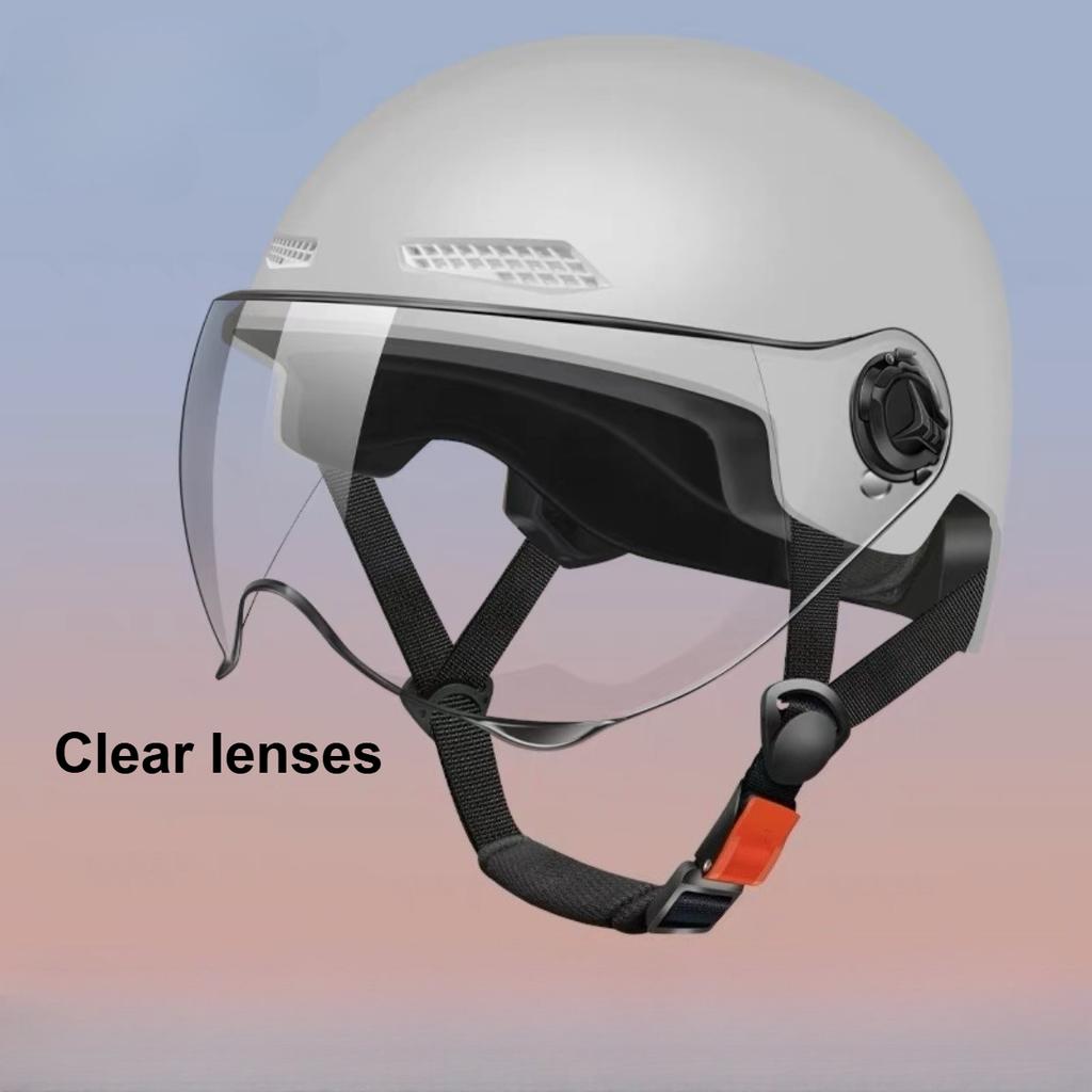 Capacete de Segurança para Bicicleta Certificado 3C para Homens e Mulheres Adultos Bicicleta Elétrica Motocicleta Ciclismo Capacete Meio Capacete com Óculos