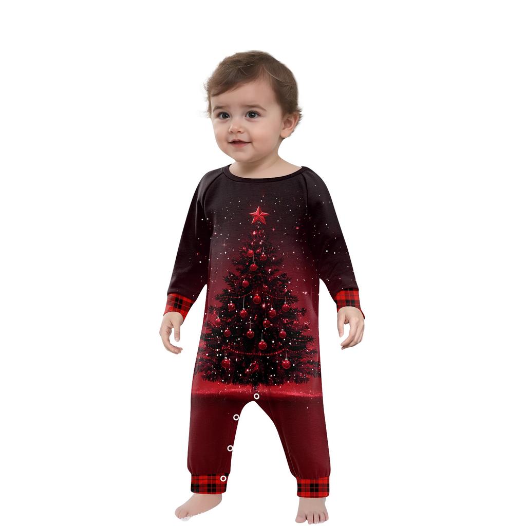 Christmas Prints Family Matching Long Sleeve Tops+Pants Set Family Matching Sets