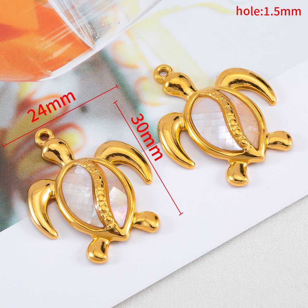 2pcs Stainless Steel Gold Plated Ocean Star Flower Shell Moon Charms for DIY Boho Earring Jewelry Material Making Pendant Supply