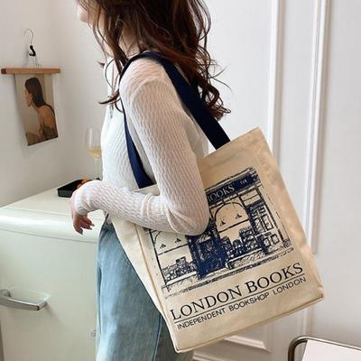 Canvas Women's Tote Shoulder Underarm Bag Tote Bag Large Capacity Women's Shopping Tote Bag Student Bag