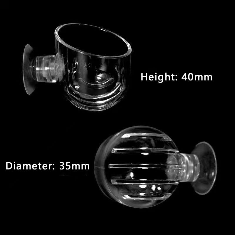 Fish Tank Red Worm Feeder Cup Aquarium Decoration Plant Pot with Suction Holder Earthworm Feeding Water Grass Landscaping Cup