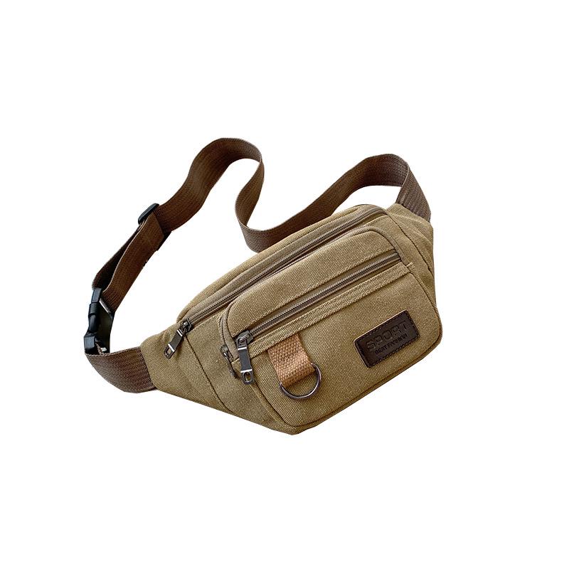 

New Canvas Crossbody Waist Bag for Men & Women - Spacious Multi-Pocket Sports Travel Cycling Bag хаки