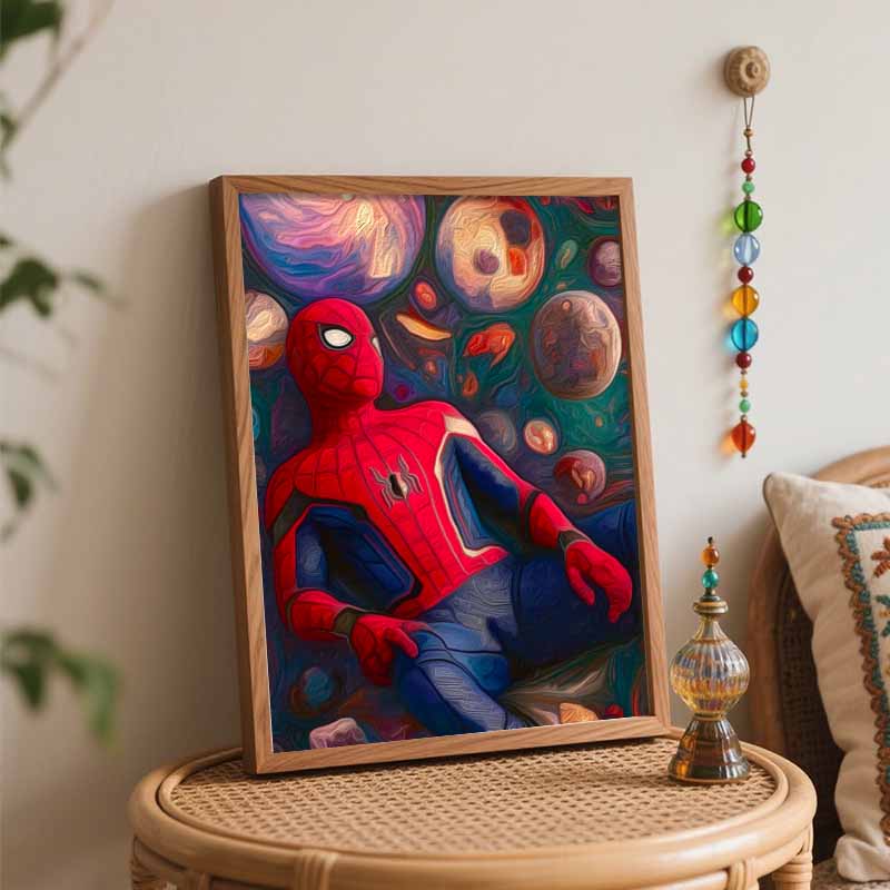 SpiderMan Space Art Painting Kit Home Wall Decor Handmade Gift  Perfect Abstract Galaxy Superhero Canvas for Living Room Wall Hanging