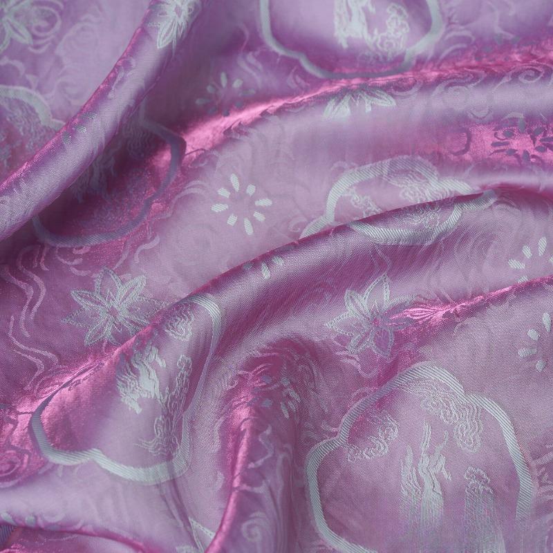 Dual-Color Embroidery Jacquard Silk Fabric for DIY Sewing Horse Glossy Shirt Cheongsam Hanfu Vest Pants Smooth Opaque Cloth