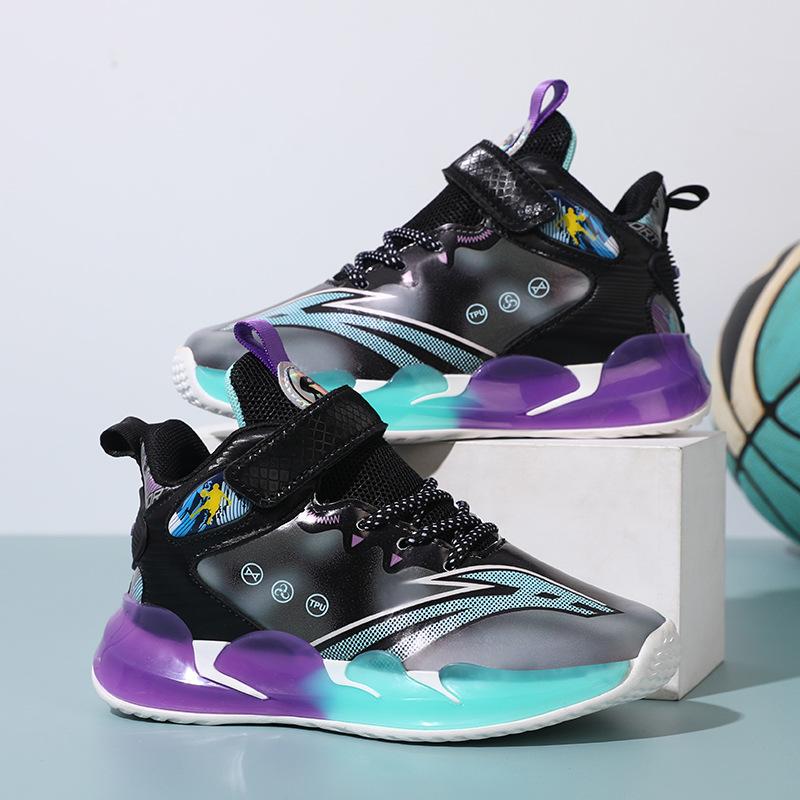 Children's Sports Shoes Boys' Breathable Basketball Shoes Primary School Students' Actual Combat Sneakers Boys' Mesh Running Shoes Entity