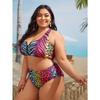 Neu Neu Leopardenmuster Bademode Damen Zweiteilig Leopardenmuster Große Größe Mollige MM Bikini Bademode