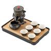 High-end black ancient rhyme tea set, home office light luxury automatic lazy tea set, a complete set of custom-printed holiday gifts
