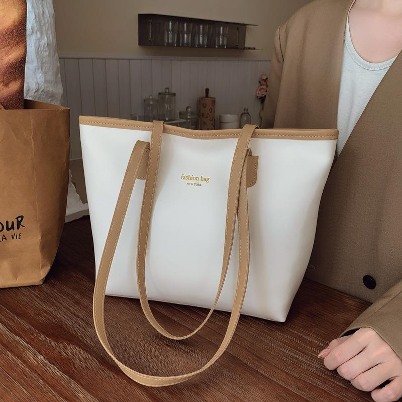 Large-capacity bag to work, new casual class, shoulder texture, fashionable and versatile commuter tote bag, autumn