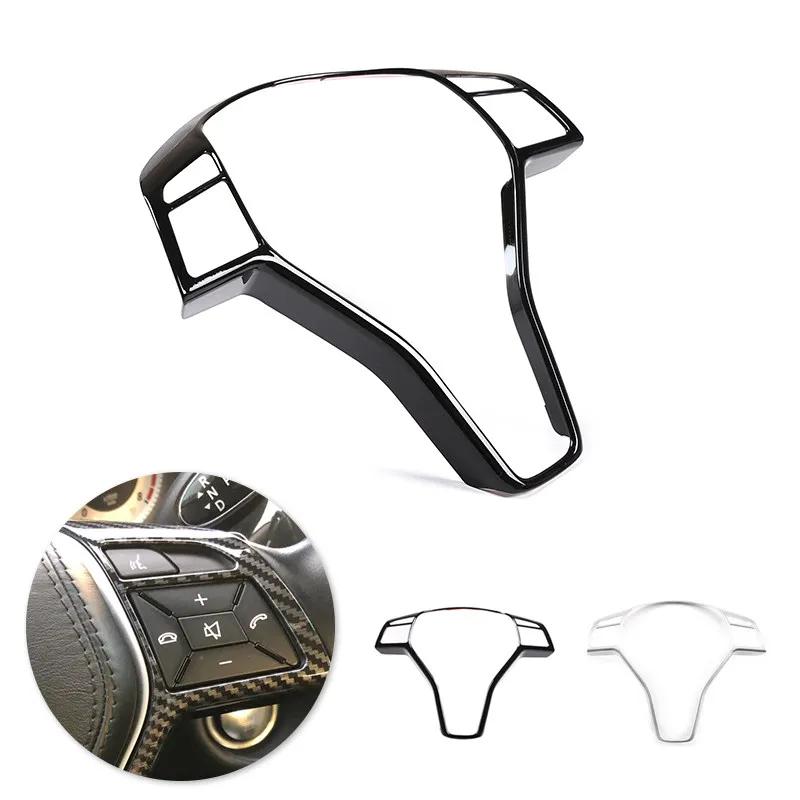 For Mercedes Benz B E CLA GLA GLK Class W246 W117 X204 X156 X204 Carbon Texture Car Steering Wheel Panel Frame Cover Trim