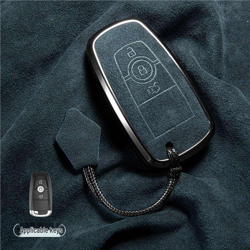 Luxury Suede Key Covers for Ford Explorer ST, Escape, Edge, 4WD, Mondeo, and EVOS