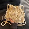 Simple Woven Straw Bag New Fashion Niche Design Crossbody Bucket Bag Seaside Beach Bag