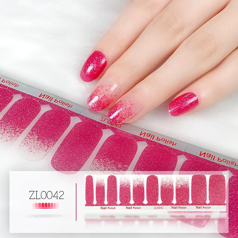 Film o lakierze do paznokci Beauty Nail Polish 20 naklejek do zdobienia paznokci Nowe naklejki na paznokcie w odcieniu różu cebulowego Naklejki do zdobienia paznokci
