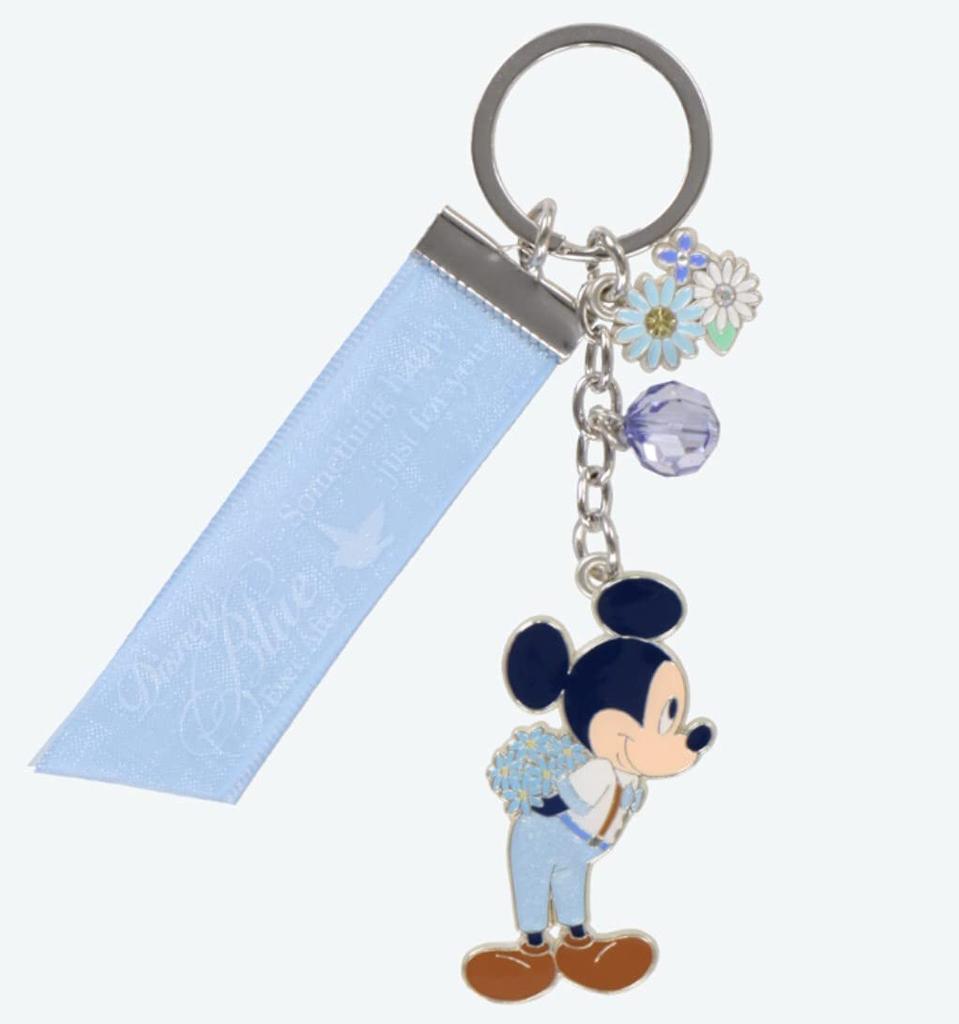Mickey Minnie Pair Keychains Happy Blue Tokyo Disney Resort TDR Keychain Blue Ever After [Disney] &