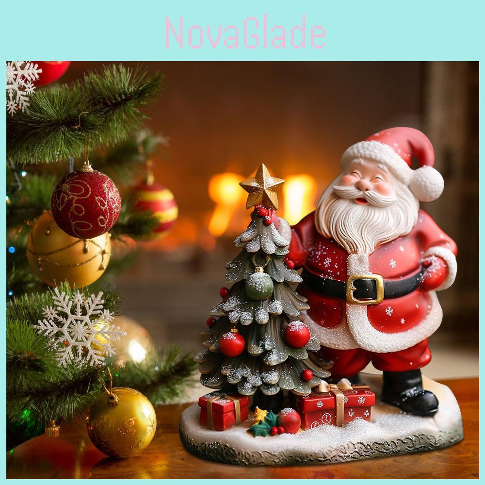 Halloween Harzfigur Weihnachtsmann und Weihnachtsbaum Hausdekoration Geschenk für Feiertagsfestivitäten