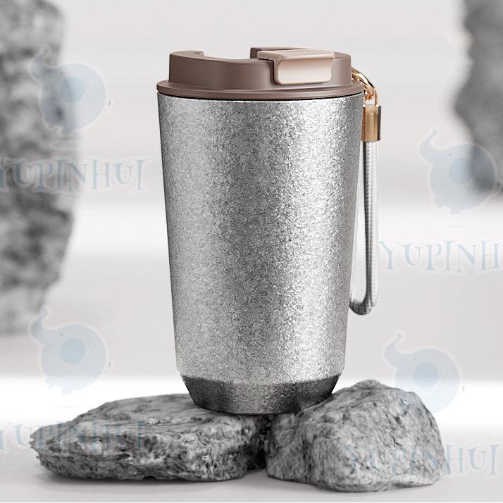 

Термос с двойными стенками и титановым покрытием, термокружка, портативный мини-стакан объемом 280 мл, термос с изоляцией на 10 часов, термос из титана 280ml 9OZ серебряный