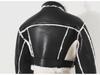 2023 Women's Motorcycle Style Leather Jacket - Short, Fur-Integrated, Cotton Outerwear