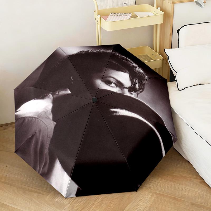 1PC Michael Jackson Automatic Umbrella - Suitable Travel Outdoor Portable Umbrella Birthday Gift Daily Essentials