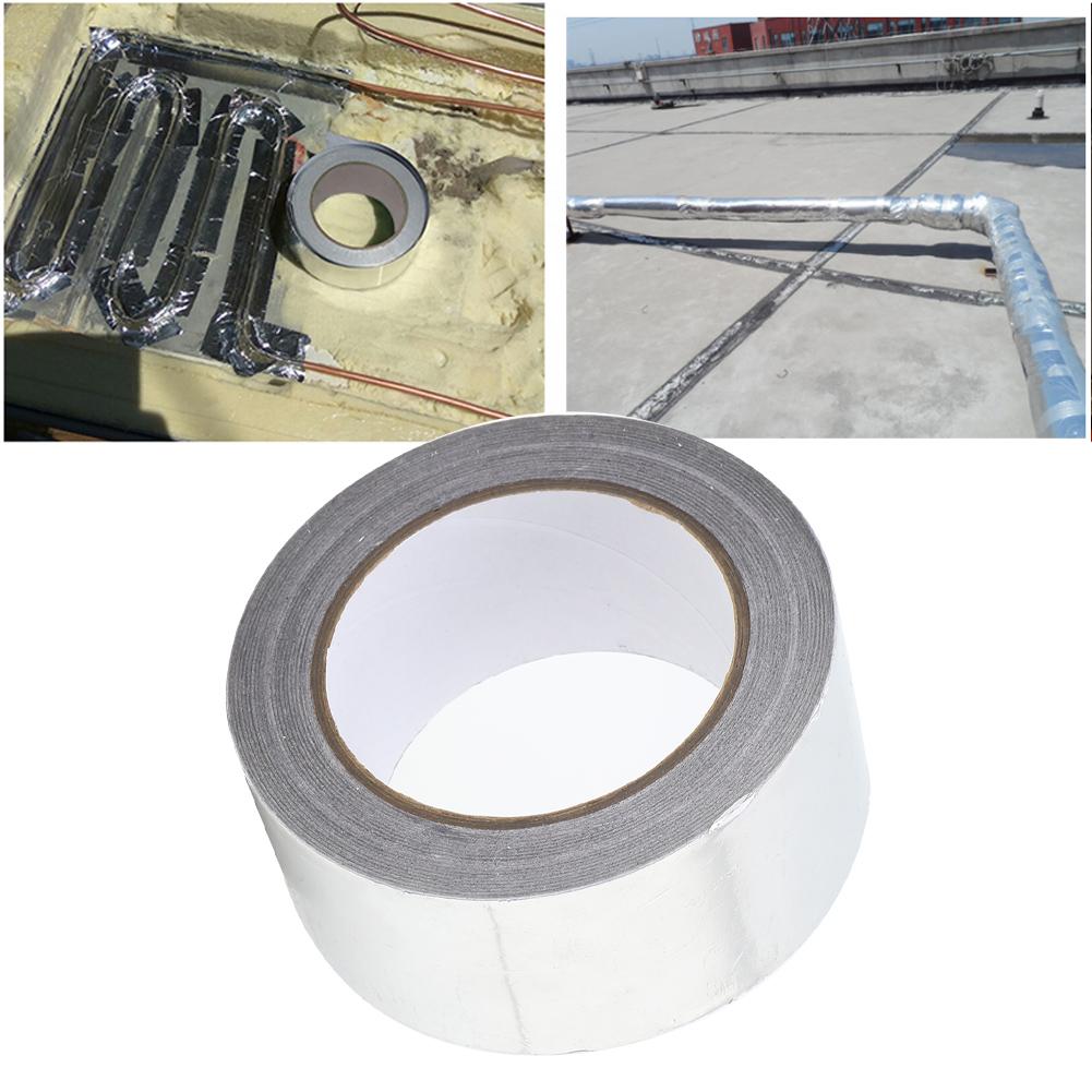 50 mm x 30 m vanntett flammehemmende sølv aluminiumsfolie selvklebende tape for rørledning