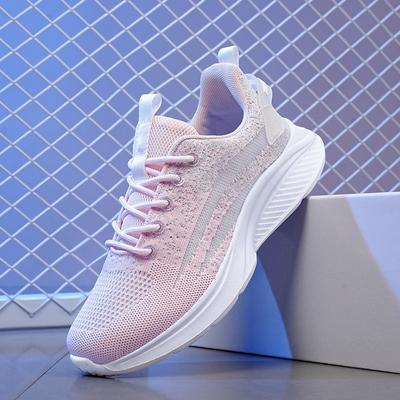 Spring and Summer Women's Shoes Sports Shoes Mesh Breathable Fly-woven Shoes Casual Versatile Lightweight Soft-soled Student Running Shoes