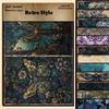 Retro Shadow Sheets Dark 12 Castle Journal Collage Paper Stickers European American Diy Material