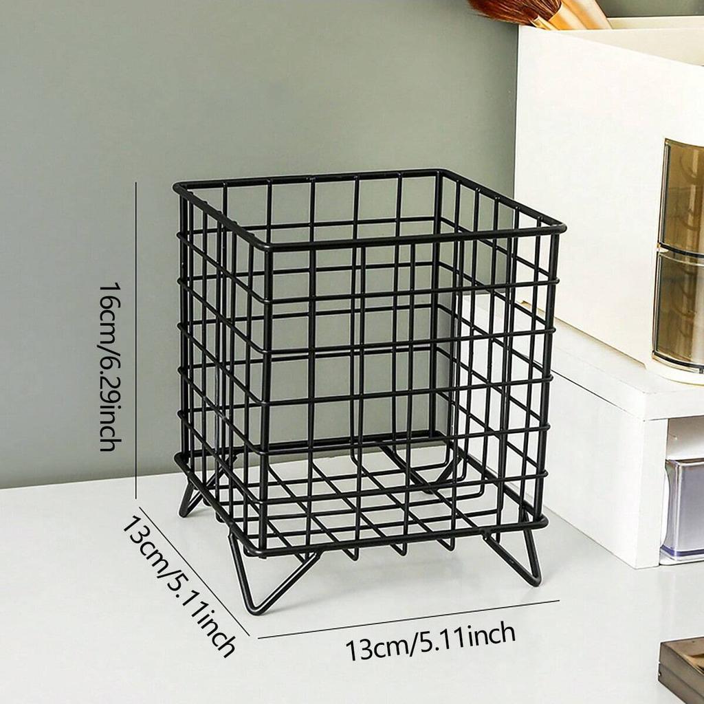 Multifunction Square Mesh Pen Pot Desk Tidy Stationery Organiser Pencil Storage Basket Makeup Brush Container Student Pen Holder