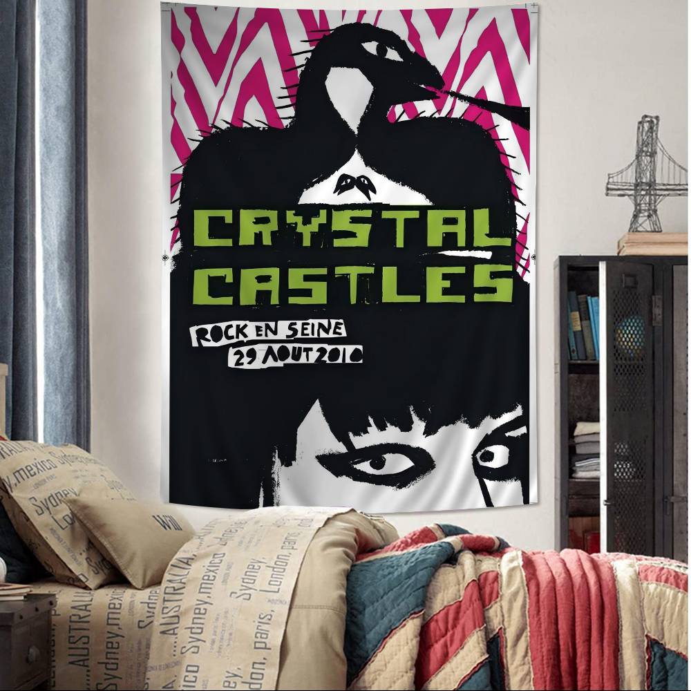 

CCrystal CCastles Band Cartoon Tapestry Bohemian Wall Tapestries Mandala Wall Hanging Sheets 74x94cm(29x37in)