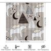 Cozy Bathroom Decor Shower Curtain Set With Moon Stars Forest Animal Print In Beige White Black Perfect For Your Home Bath Or Gu