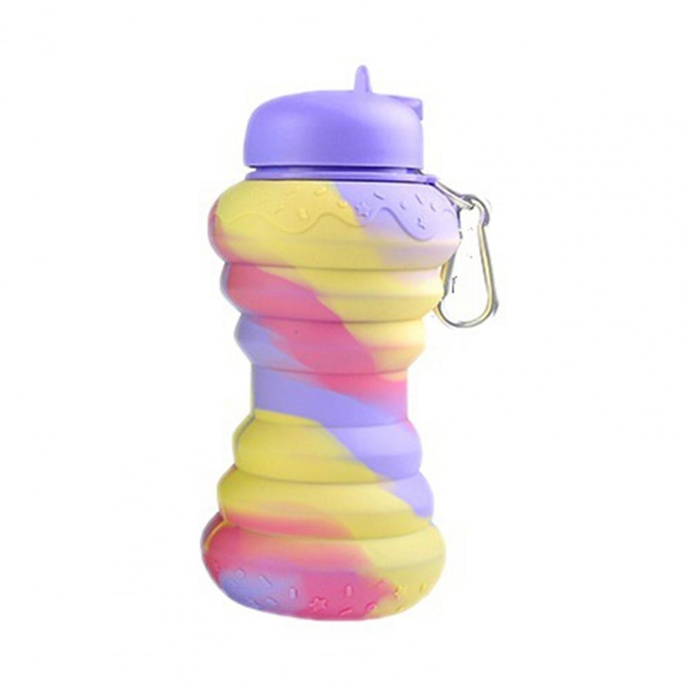 600ML Folding Water Cup Large Caliber Doughnut Shape Sport Bottle Drop-resistant Lightweight To Carry Water Cup Daily Use