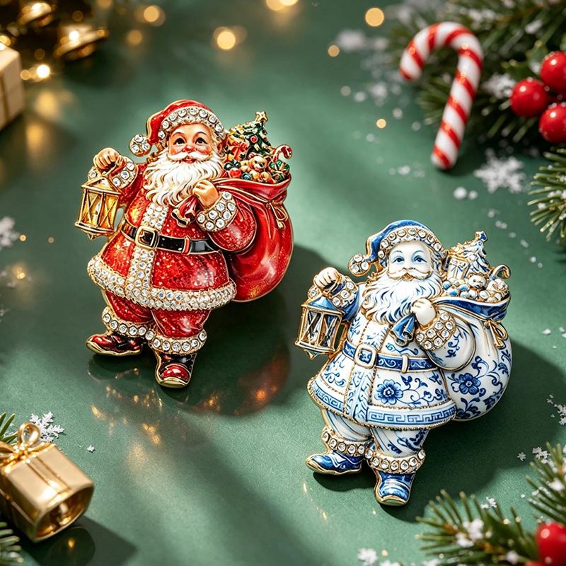 Christmas Themed Brooch Sparkly Rhinestone Cute Designs For Holiday Wear Christmas Party Gifts Fashion Jewelry