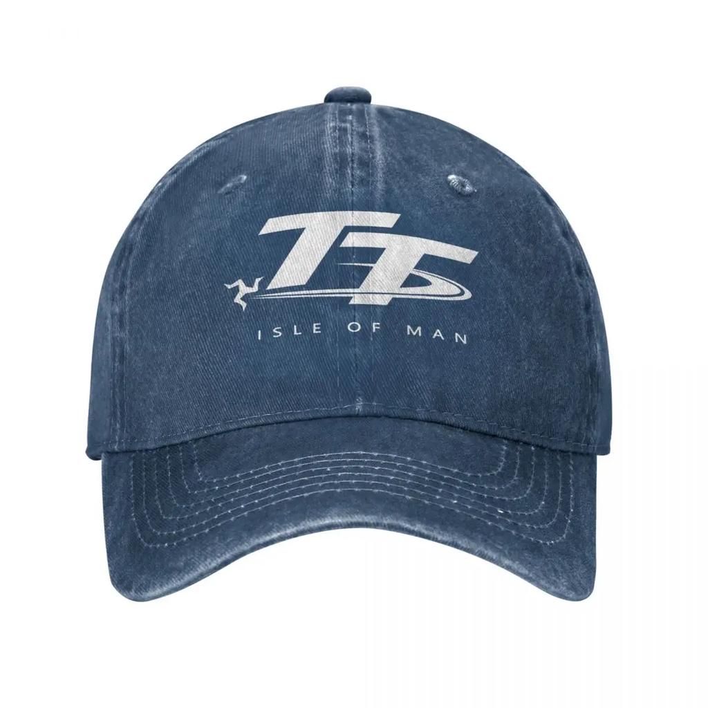 Isle Of Unisex TT Motorcycle Baseball Cap Vintage Distressed Denim Snapback Cap for Unisex Women Outdoor Activities Caps Hat