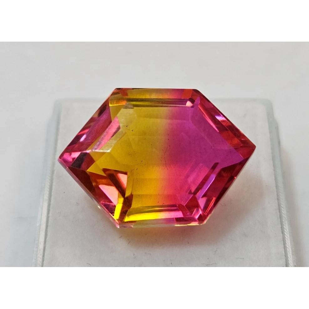 Natural Ametrine Bi-Color 16+ Ct Fancy Cut Certified Stunning Loose Gemstone
