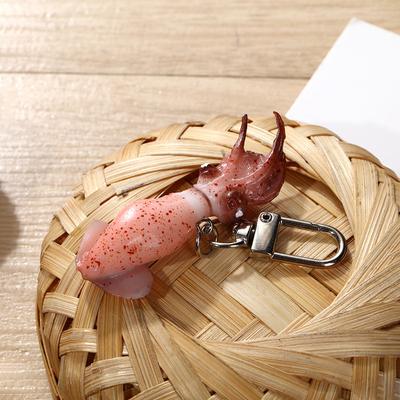 Simulation Meeresfrüchte Tintenfisch Schlüsselanhänger Spaß kreativer Schlüsselanhänger Tasche Anhänger Autoschlüssel Zubehör für Frauen Mädchen Kinder Exquisites Geschenk