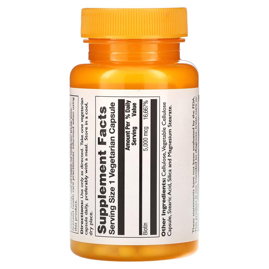 Thompson Biotin, 5,000 Mcg, 60 Veggie Capsules