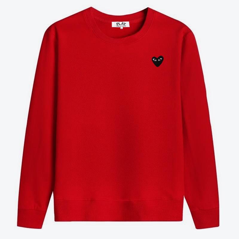 Přeshraniční japonská trendy značka Vyšívaná červená srdce Čistá bavlna Dlouhý rukáv Mikina - Unisex.