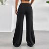 Women's Fashionable, Casual, Versatile High-waisted Loose Elastic Slightly Flared Wide-leg Trousers