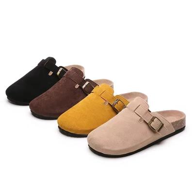 Nowe damskie kapcie z zamkniętymi palcami, letnie modne sandały z zamszu krowiego, damskie, vintage, ogrodowe, chodaki Muller