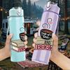 1PC Coffee Cup Stack Book Art Print 750ml Color Plastic Sports Water Bottle Leakproof Flip Straw Lid Suitable for Sports Office Home Use