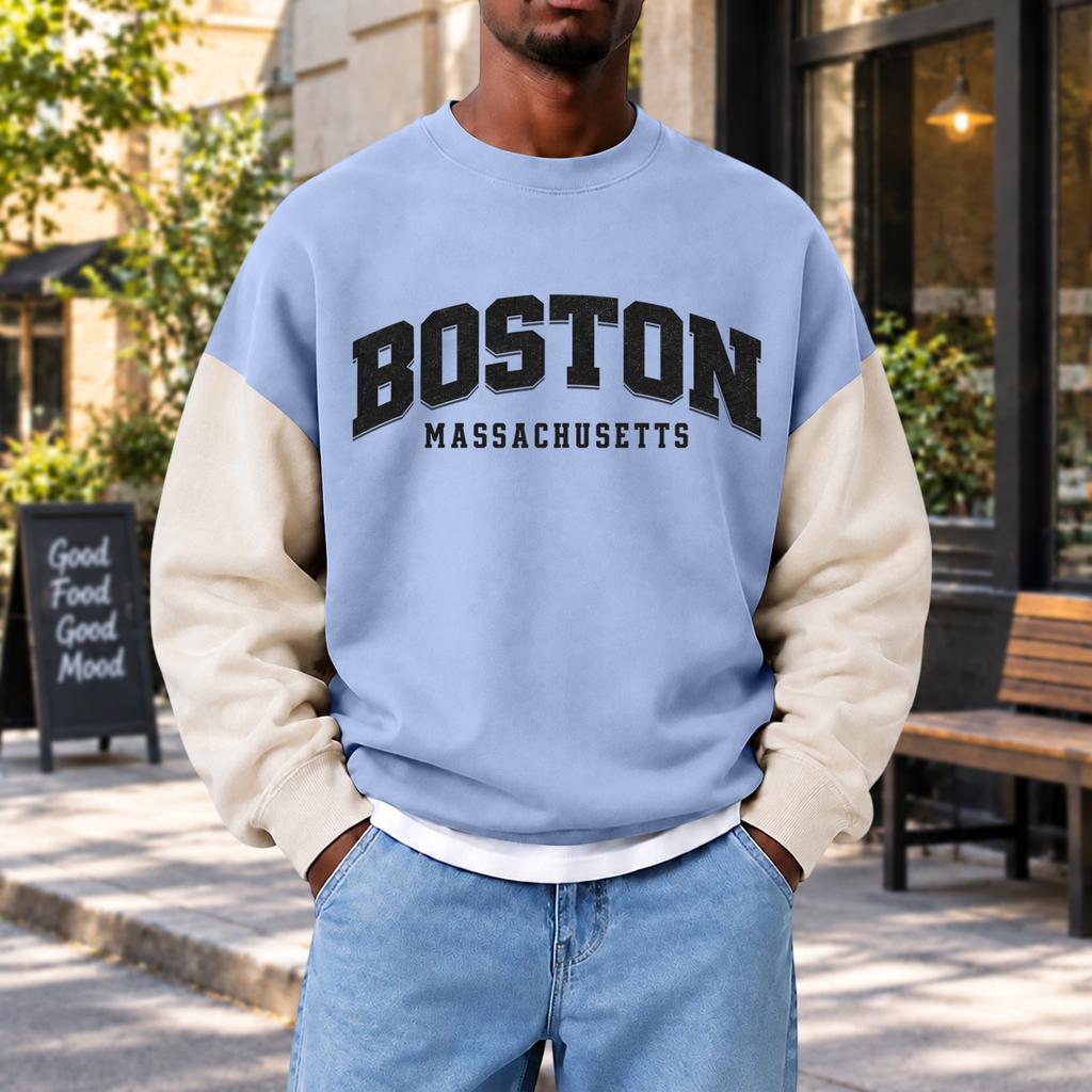 Men's Fashion Crewneck Sweatshirt Casual Pullover Top for Everyday Wear