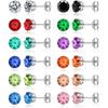 10 Pairs Stud Earrings for Men Women Hypoallergenic Stainless Steel Earrings Studs Clear Round CZ Earring Studs Cartilage Helix Tragus Earring Set