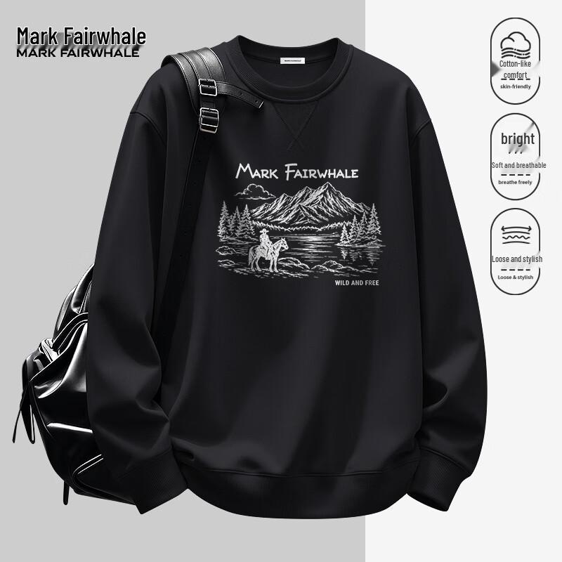 Mark Fairwhale Men's Oversized Graphic Pullover Sweatshirt