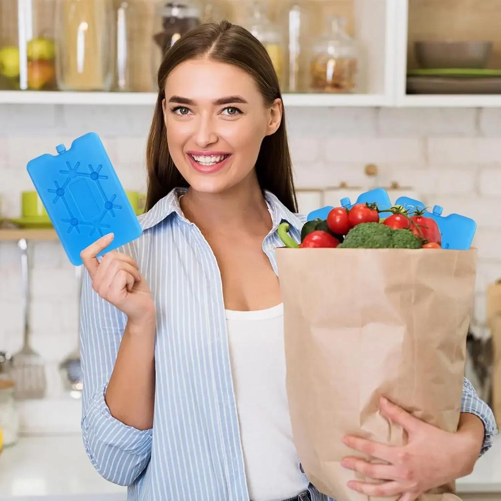 5pcs Ice Pack Bag Portable Water Injection Box Reusable Ice Pack for Lunch Boxes Slim & Long-Lasting for Fishing Camping Picnics