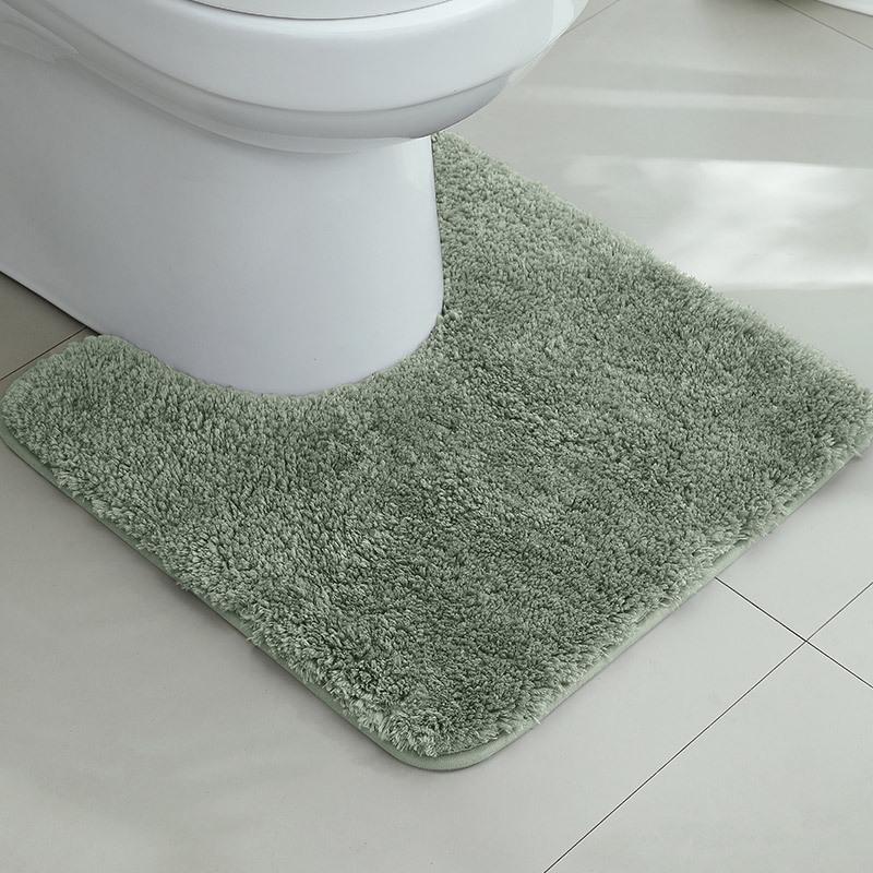 Thickened U-Shaped Non-Slip Absorbent Toilet Mat - Dirt-Resistant Bathroom and Bedside Carpet