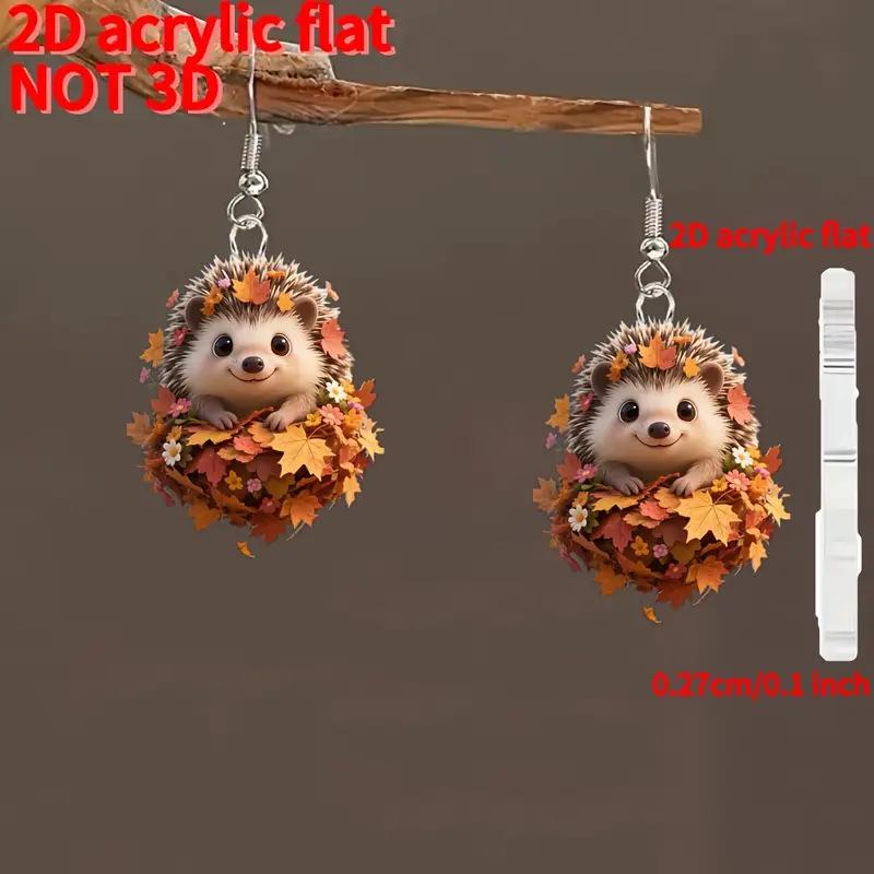 

Autumn Maple Leaf Hedgehog Acrylic Earrings Single Acrylic Pendant (No Hooks)