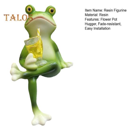 Miniatur-Froschfigur, Pflanzgefäß-Dekoration, Harz-Froschfigur, Blumentopf-Hugger, Gartendekoration, Froschstatue für Pflanzgefäß, Blumentopfrand