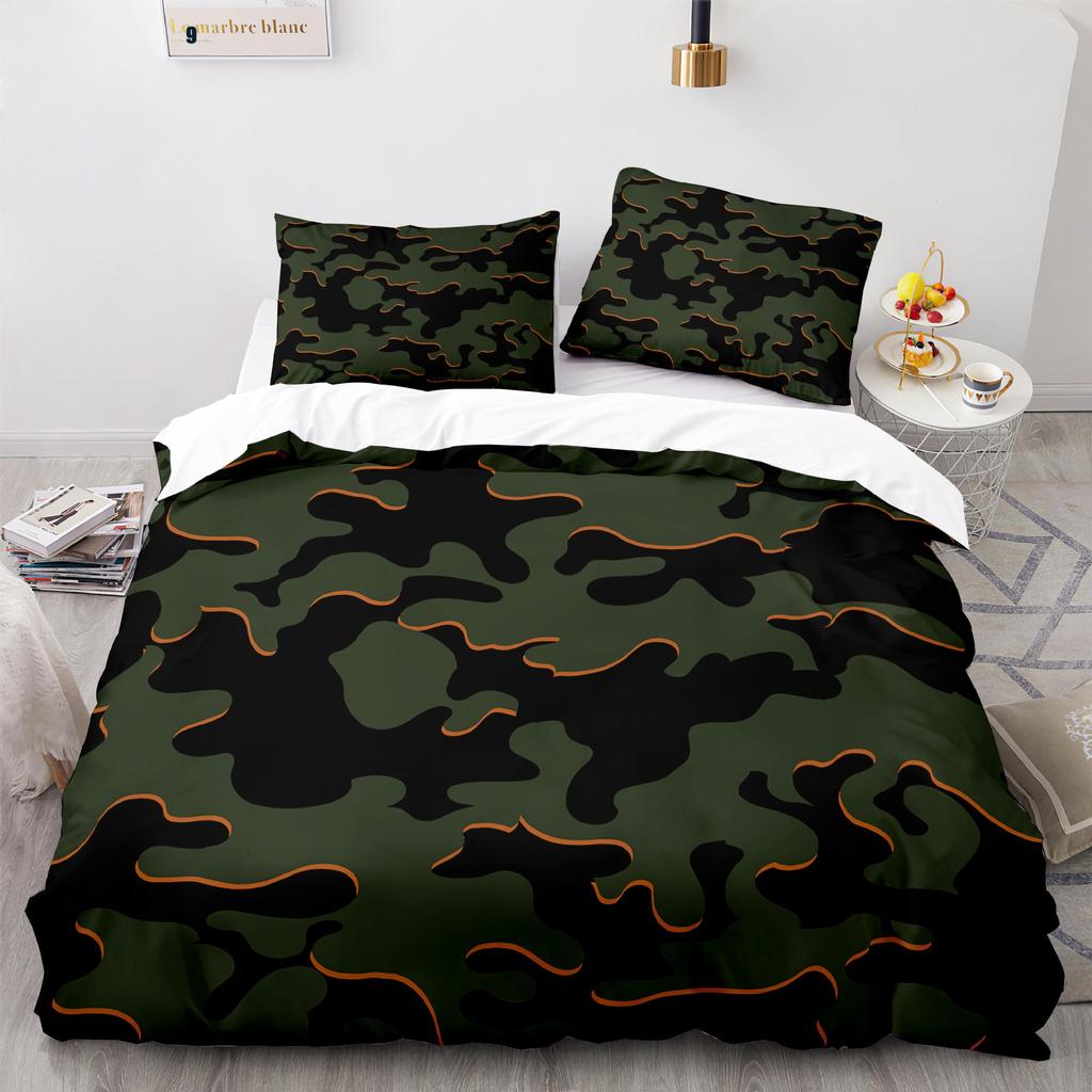 Home Textile Camouflage Quilt Cover Digital Printing Three-Piece Set 3D