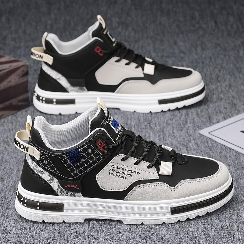 High-top men's shoes 2024 new summer sports and leisure board shoes breathable Korean version thick-soled heightening medium-top small white tide shoe